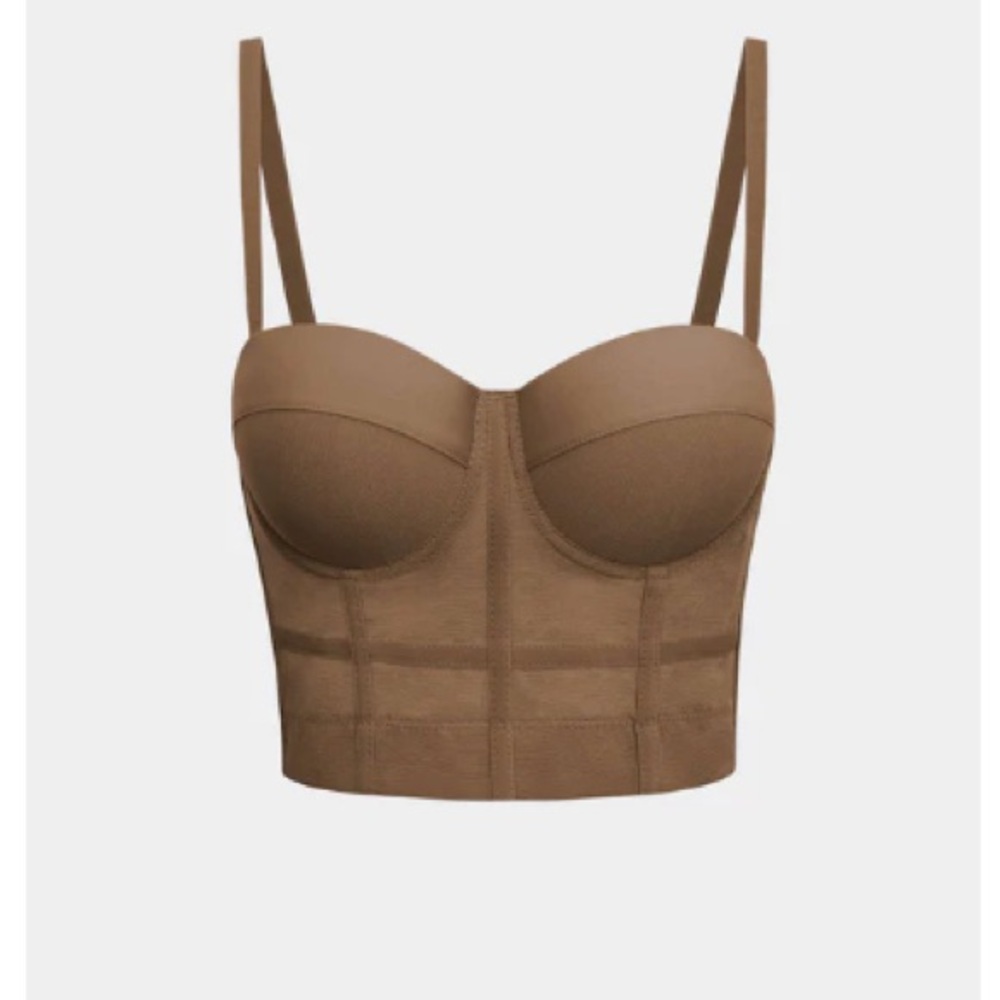 Cider Brown Structured Bra with Sweetheart Neckline